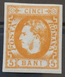 Romania 1869 - Carol l cu Favoriti,semnat Heimbuchler,Lp.25