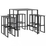 Cumpara ieftin Set bar de gradina 7 piese, negru, otel vopsit electrostatic