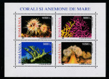 Romania 2002-Fauna,Corali si anemone de mare,bloc 4 valori dantelate,MNH