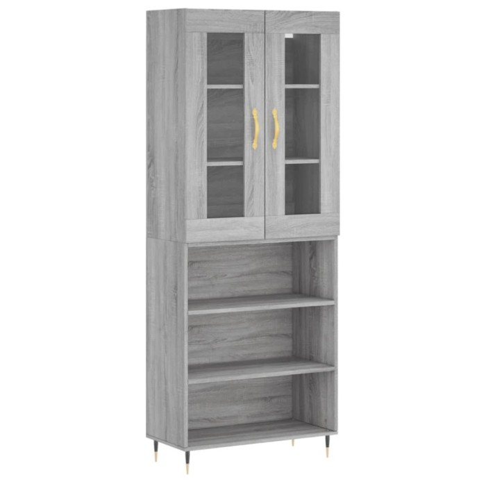 Dulap inalt, gri sonoma, 69,5x34x180 cm, lemn compozit