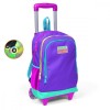 Ghiozdan tip troller cu 3 compartimente, Coral High, mov