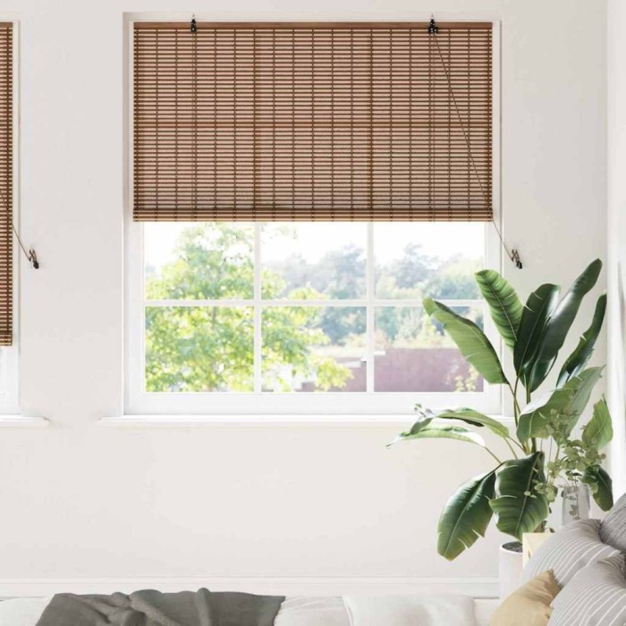 vidaXL Jaluzea pentru Fereastră cu perdele Maro 140 x 220 cm Bambus