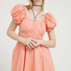Abercrombie & Fitch rochie culoarea portocaliu, mini, evazati