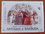 ANTIGUA&amp;BARBUDA-1982.-''Craciun-PICTURA :RAFAEL-''INCORONAREA MADONEI'' =1val.-DANT.,-MNH-Nestampilate -Vezi-Scan