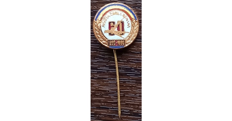 INSIGNA (PIN) ROMANIA - AVIATIA CIVILA ROMANA - 60 ANI - 1920-1980 ...