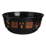 Bol din plastic pentru Halloween, Trick or Treat, Negru cu Portocaliu, &Oslash;30 cm, CMCLASS