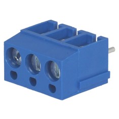 Regleta 3 contacte albastra de conexiuni placa PCB in unghi 90 5mm 3 piste max.2.5mm2 albastru DEGSON ELECTRONICS DG300-5.0-03P-