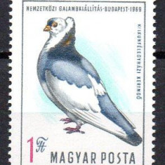 UNGARIA 1969, Fauna, Pasari, serie neuzata, MNH