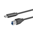 Cablu USB 3.0 B mufa tata - USB type C mufa tata 1m negru LOGILINK
