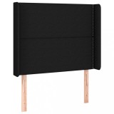 Cumpara ieftin Tablie de pat cu aripioare, negru, 103x16x118/128 cm, textil