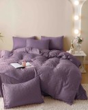 Cumpara ieftin Lenjerie Pat Dublu Jacquard Finet 6 Piese Mov Jojo Home: Cearceaf Pat, Pilota, 4 Fete Perna 230x250cm, 200x230cm, 55x80cm, 70x70cm