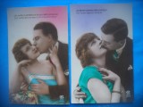HOPCT 1664 CUPLU-ROMANTICA-FRANTA--LOT 2 CARTI POSTALE VECHI-CIRCULATE