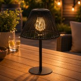 Lampa solara de exterior cu LED ambiental, 33 cm, neagra