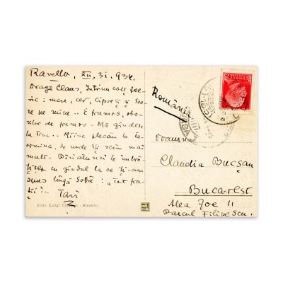 Octavian Goga - carte poștală către sora sa foto