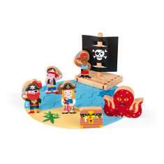 Set de joaca din lemn mini povesti - Set de pirati - Janod J08580 foto