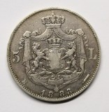 5 LEI 1883 . PATRAT LA COROANA . DETALII BUNE .