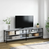 Comoda TV, gri sonoma, 180x30x50 cm, lemn prelucrat si metal GartenMobel Dekor, vidaXL