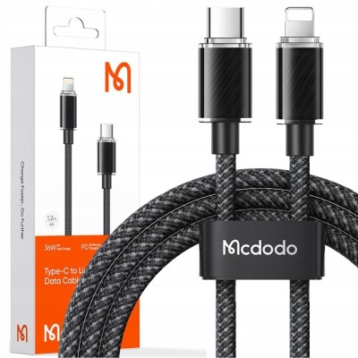 Cablu Pentru Iphone, Puternic, Superfast, Mcdodo, 36W, 1.2M, Negru foto