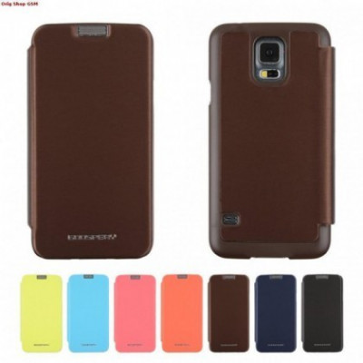 Husa Mercury Techno Flip Samsung Galaxy S5 G900 Brown Blister foto