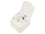 Conector alimentare AC 2P+PE 250VAC 16A albă pentru perete
