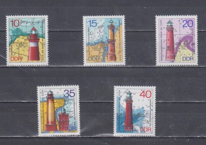 A12 S4 3 - Timbre foarte vechi - Fosta Germanie Democrata - DDR - faruri marine