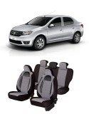 Cumpara ieftin Huse auto dedicate DACIA Logan II 2012 - 2019 cu insertii de piele ecologica