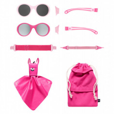 Ochelari de soare pentru copii mokki click & change, protectie uv, roz, 0-2 ani, set 2 perechi