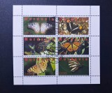 Mordovia (Rusia Emisiune Locală / Teritorială) 1997 Serie Fauna Fluturi Exotici &icirc;n Mediul Natural Bloc / Mini-Coală 6v Ștampilat - A90
