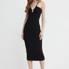 MICHAEL Michael Kors rochie culoarea negru, midi, mulata