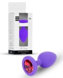 Plug Anal Silicon cu Cristal Rosu, Violet