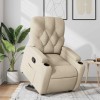 VidaXL Fotoliu rabatabil cu ridicare pe verticală, crem, textil 3204719