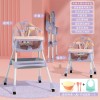 Baby dining table chair seat children&#039;s dining table-color: pink + toy + wheel, Flippy