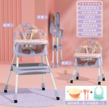 Baby dining table chair seat children&#039;s dining table-color: pink + toy + wheel, Flippy