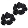 Set 2 Elastice Păr Mătase Naturală 100% Navaris Negre - Accesorii delicate păr