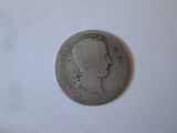Rara! Franta 1 Franc 1812 B(Rouen) argint Napoleon I,moneda in stare slaba, Europa