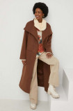 Cumpara ieftin Answear Lab palton de lana culoarea maro, de tranzitie