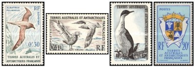 French South and Antarctic Terr. 1959 - Păsări, stema, serie neștampilata foto