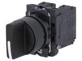 Comutator Rotativ 22mm 3 NO Negru