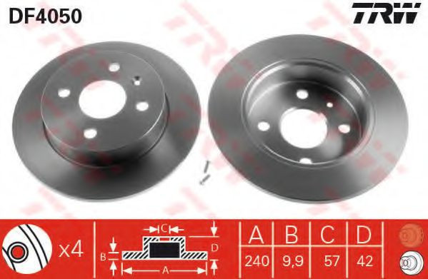 Disc frana OPEL ASTRA H GTC (L08) (2005 - 2016) TRW DF4050