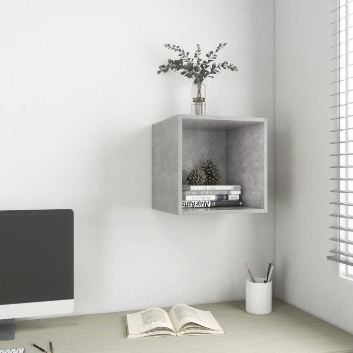 vidaXL Dulap de perete, gri beton, 37x37x37 cm, PAL