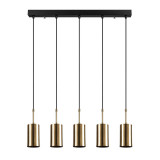 Cumpara ieftin Candelabru suspendat Elefant 892OPV1652, 5 becuri, Fier, 120 cm, Negru / auriu