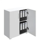 Dulap multifunctional Vela Alb, 2 usi, 2 rafturi, 31x60x77cm, MDF, depozitare carti, hol, birou
