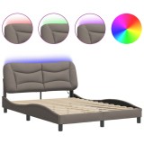Cadru de pat cu LED fara saltea Hvar Taupe 120x200 cm Material