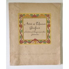 ARTA SI TEHNICA GRAFICA , BULETINUL IMPRIMERIILOR STATULUI , CAIETUL 9 , SEPTEMBRIE - DECEMBRIE , 1939 *PREZINTA HALOURI DE APA
