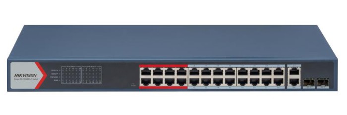 Switch 24 porturi Hikvision DS-3E1326P-EI(B), L2, Smart Managed, 24 &times;