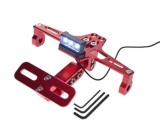 Suport numar cu lampa pentru moto &amp; atv, din aluminiu, culoare rosu, universal Cod Produs: MX_NEW AW568991R