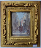Anghel Vasile - Strada in Roma, Ulei/Carton, 23x18 cm, Semnat - Album Arta