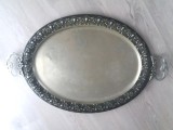 Tavă foarte mare din Metal Blanc argintat din1900