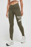 Reebok colanti femei, culoarea verde, cu imprimeu