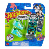 Set mini placa skateboard cu pantofi, Hot Wheels, Tony Hawk HW Things, Moon Howler, HVJ85